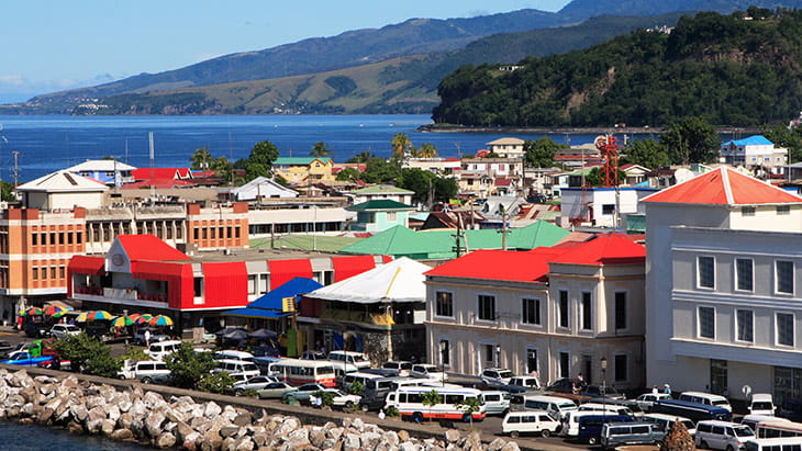 A Caribbean city Roseau on the island of Dominica